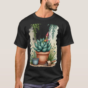 Camiseta Jardineira Fada Planta Suculenta Parental Ar Botân