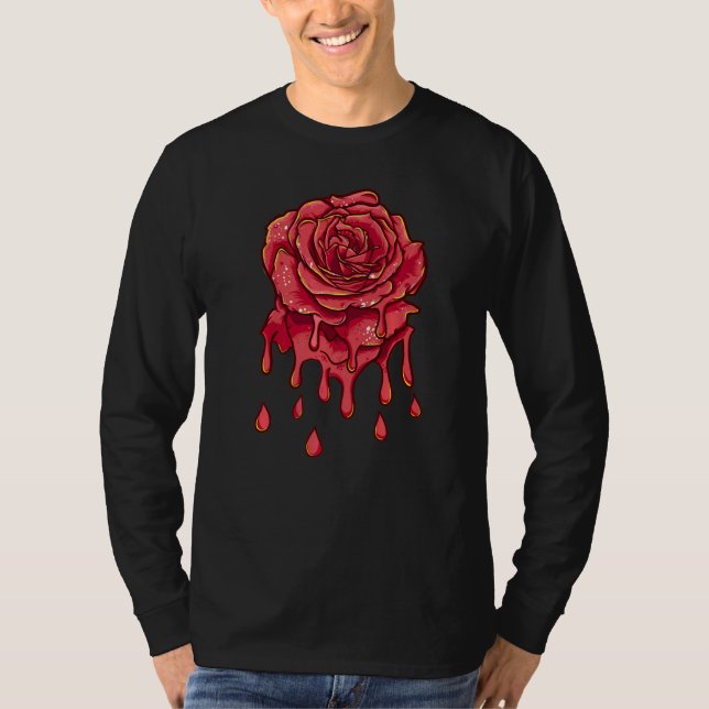 Camiseta Jardineiro Botânico Flores de Rosa Vermelha Derret (Frente)