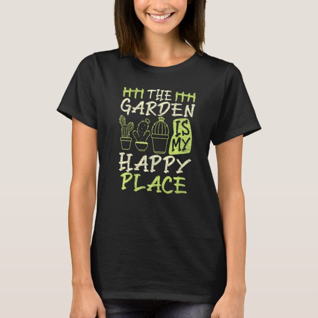 Camiseta Jardineiro Cactus Gardening The Garden É Meu P Fel (Frente)