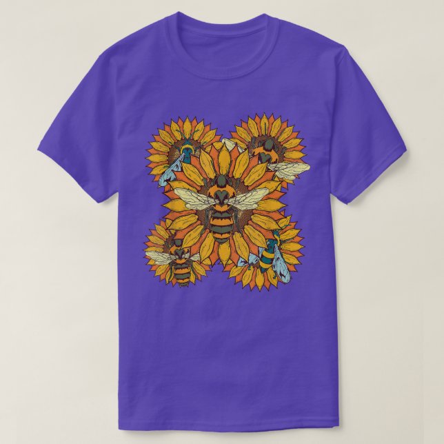 Camiseta Jardineiro de Girassol Flor de Hippie Flores de Ab (Frente do Design)