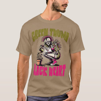 Camiseta Jardineiro de Punk Rock Esqueleto Halloween Jardin