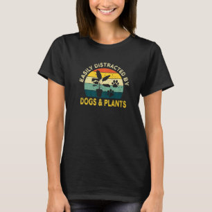 Camiseta Jardineiro Facilmente Distraído Por Cães E Plantas