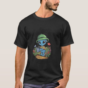 Camiseta Jardineiro Galáctico Fofo Jardim Caprichoso Alien