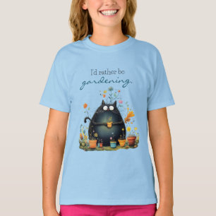 Camiseta Jardineiro Gato Caprichoso "Eu Preferiria Estar Ja
