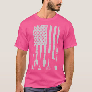 Camiseta Jardineiros Ferramentas de Jardinagem Bandeira Ame
