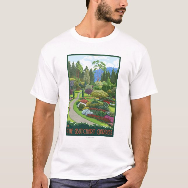 Camiseta Jardins de Butchart - baía de Brentwood (Frente)