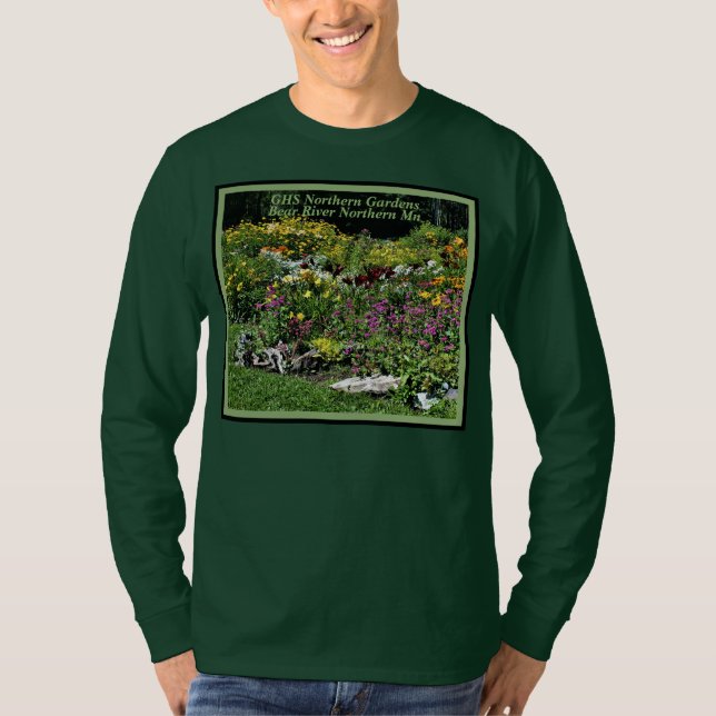 Camiseta Jardins de Verão Coloridos de Médios (Frente)