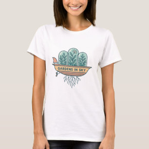 Camiseta Jardins No Plano de Nuvem no Céu