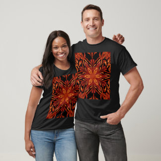 Camiseta Jasmim Dourado Gráfico Floral Boêmio