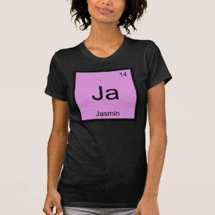 Camiseta Jasmin Nome Química Elemento de Química Mesa Perió