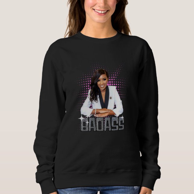 Camiseta Jasmine Crockett Clapback Badass Rainha De Smackdo (Frente)
