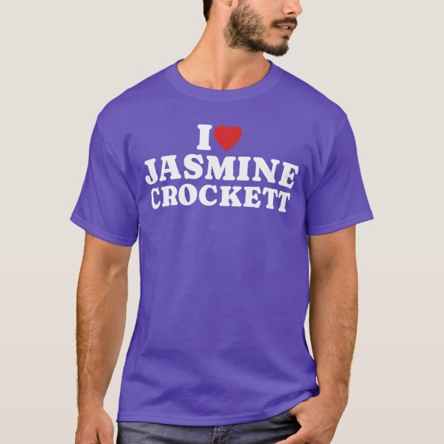 Camiseta Jasmine Crockett Fan Club I Heart Jasmine Crockett (Frente)