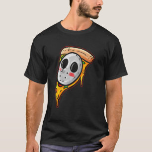 Camiseta Jason Hockey Mask Halloween Horror E Pizza
