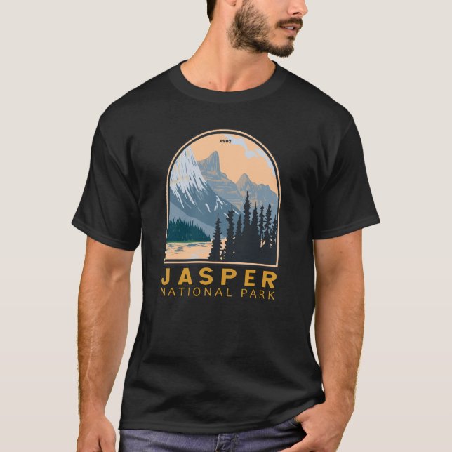 Camiseta Jasper National Park Canada Viagem Art Vintage (Frente)
