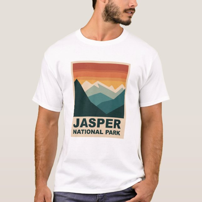 Camiseta Jasper National Park Minimalist Outdoor Design (Frente)