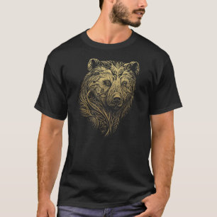 Camiseta Jato de Tatuagem Tribal Enfrenta Grizzly Ursa, Ani