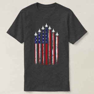 Camiseta Jatos de Combatente Patriótico de Bandeiras Americ