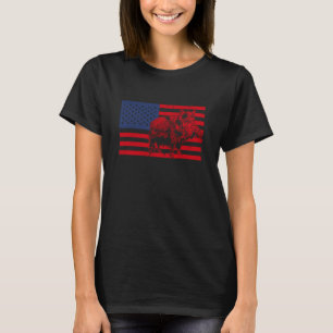 Camiseta Javali com Bandeira Americana - Caça ao Javali