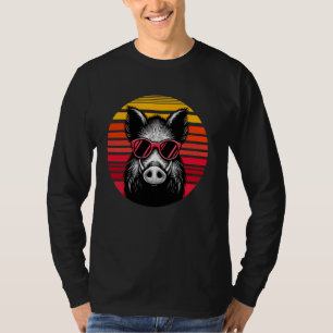 Camiseta Javali Selvagem Retro Vintage Óculos Solares 8