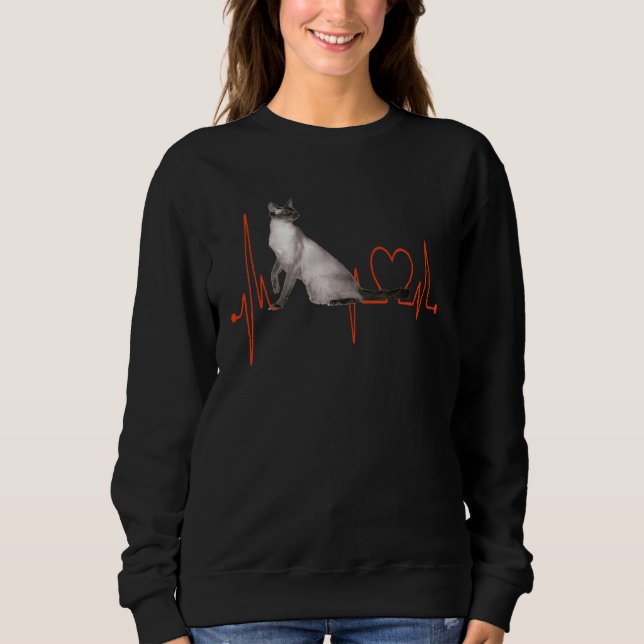 Camiseta Javanese Cat Heartbeat EKG  Cat & Kitten (Frente)