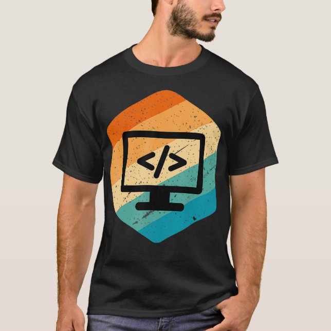 Camiseta JavaScript CSS do Desenvolvedor da Web do Retro Vi (Frente)