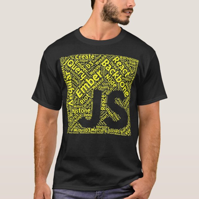 Camiseta JavaScript Shirt  Original JS Framework Cloud Yell (Frente)
