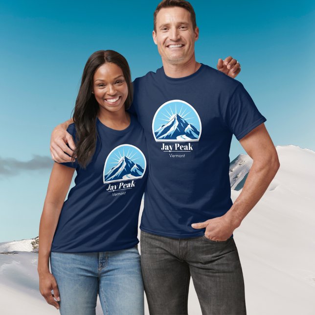 Camiseta Jay Peak Vermont, estância de esqui azul de férias (Criador carregado)