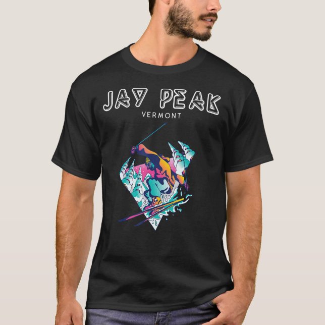 Camiseta Jay Peak Vermont Retro Skier (Frente)