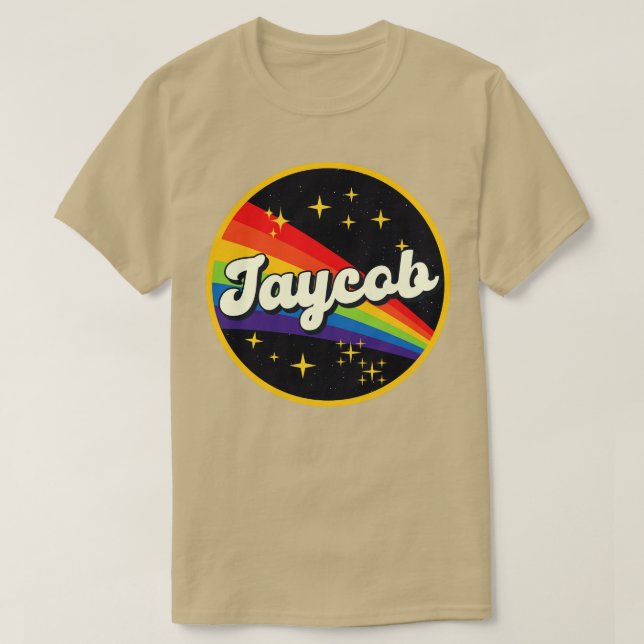 Camiseta Jaycob Rainbow No Space Vintage Style (Frente do Design)