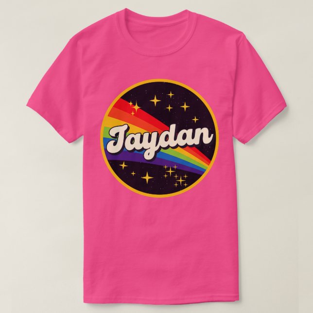 Camiseta Jaydan Rainbow No Space Vintage Style (Frente do Design)