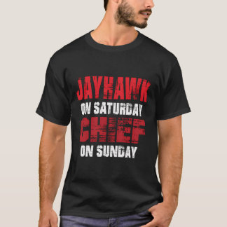 Camiseta Jayhawk No Sábado Chefe No Domingo Gift Kan Engraç