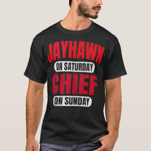 Camiseta Jayhawk no sábado Chefe no Domingo Tee Kansas Cit