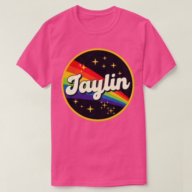 Camiseta Jaylin Rainbow No Space Vintage Style (Frente do Design)