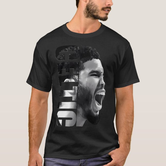 Camiseta Jayson Tatum - Preto Branco (Frente)