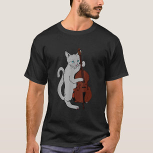 Camiseta Jazz Cat Jogando Upright Bass Shirt Legal3