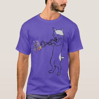 Camiseta Jazz Cat Playing Trumpet