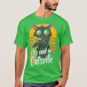 Camiseta Jazz cat tocando saxofone para amantes de música