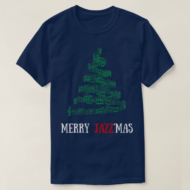 Camiseta Jazz de Música de Natal da feliz Jazzmas  (Frente do Design)