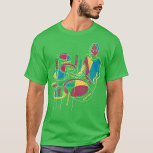 Camiseta Jazz Drummer com Jazz Genres 