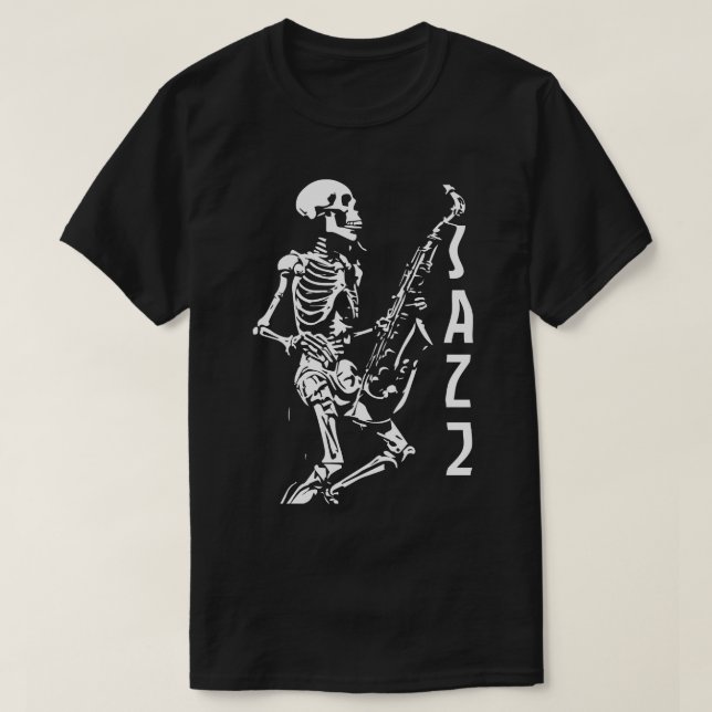 Camiseta jazz esqueleto (Frente do Design)
