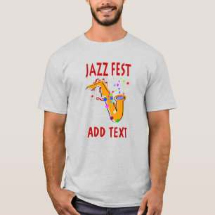 Camiseta Jazz Fest Sax, adicionar nome