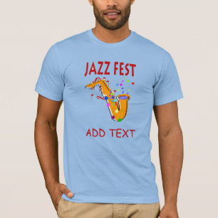 Camiseta Jazz Fest Sax, adicione nome
