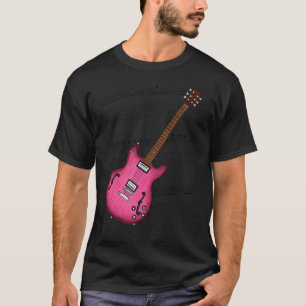 Camiseta Jazz Guitar Music Score Mulher Guitarrista Música