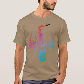 Camiseta Jazz Instrumento Saxofonista Música Colorida Saxop