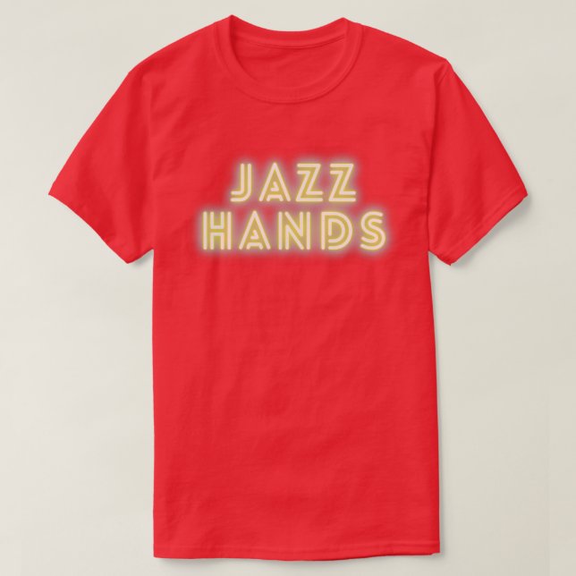 Camiseta Jazz Mãos Engraçado Design (Frente do Design)