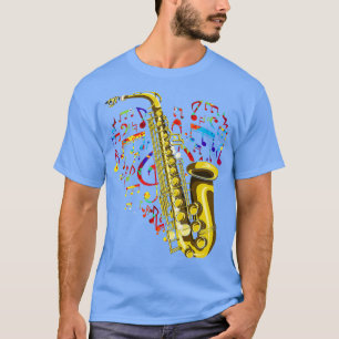Camiseta Jazz Music Love Saxophonist Musical Instrumento Mu