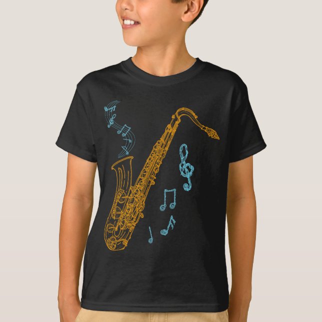 Camiseta Jazz Musical do Jogador Saxofone (Frente)