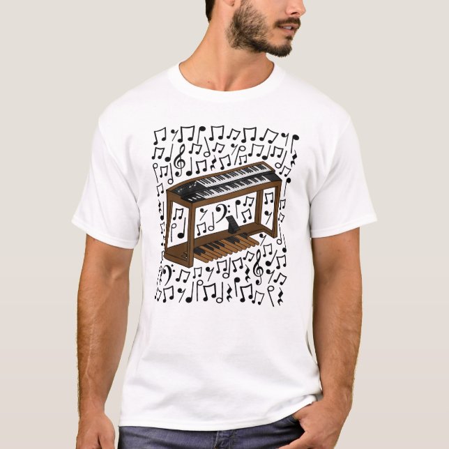 Camiseta Jazz Organ Musical Notes Organista (Frente)