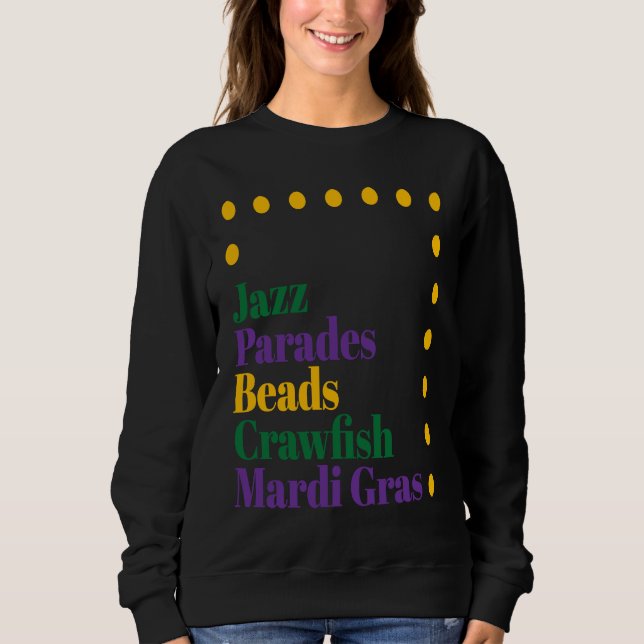 Camiseta Jazz Parades Beads Crawfish Mardi Gras Carnival Me (Frente)