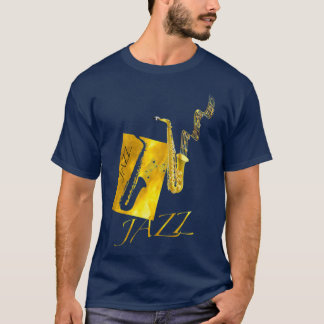 Camiseta Jazz Sax Saxofone Dourado